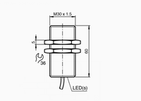 Sensor Proximitas Induktif NEB22-30GM60-E2 Jarak Operasi Terukur 22mm IP67 Output PNP 10-30V 0-150Hz Switching