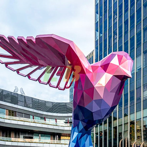 Sculpture d'hirondelle en acier inoxydable Libit, géométrique, pour parc extérieur, point de repère, décoration de jardin, œuvre d'art - Product Image 2