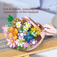 Set Blok Bangunan Buket Bunga Plastik - Hadiah Dekorasi Meja Kreatif DIY untuk Anak-anak & Remaja