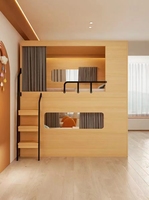 Lit superposé double moderne multifonctionnel en métal avec escalier, bureau et glissière intégrés pour hôtel, école, dortoir, appartement