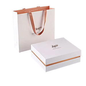 Thâm quyến cao cấp tùy chỉnh thương hiệu Hộp Quà Tặng hộp giấy trắng dập nóng bạc kết thúc màu bao bì cho quần áo nến lông thú - Product Image 1