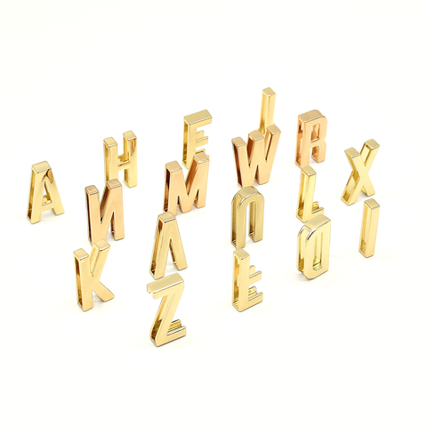 Recycled Zinc Alloy Hot Selling Charms 26 Alphabet Metal Letters for Jewelry Making Belt Decors for Leather/webbing/bag Strap/