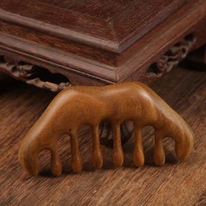 Peine de masaje Antiestático de sándalo de seda dorada mullido hogar <span class=keywords><strong>madera</strong></span> pérdida de cabello cabeza meridiano cojín de aire para una mejor legibilidad - Product Image 5