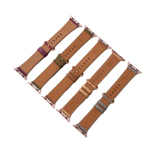 Top Grain Leder Uhren armbänder IWatch Ultra SE & Serie Metall verschluss Uhren gürtel Soft <span class=keywords><strong>Watch</strong></span> Leder armband - Product Image 1