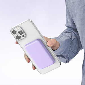 Banco De Potencia изысканный дизайн мини-внешний аккумулятор для мобильного телефона фиолетовый 5000 мАч Беспроводной магнитный блок питания для мобильного телефона - Product Image 3