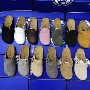 Mules en cuir suédé de vache de qualité supérieure avec soutien de la voûte plantaire et semelle <span class=keywords><strong>orthopédique</strong></span> en liège, chaussures de marche tendance, logo personnalisé, prix de gros - Product Image 6
