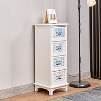 Armoire à tiroirs verticale en bois massif moderne, couleur bois naturel, tiroirs mobiles - Design gain de place pour salon, chambre, salle à manger