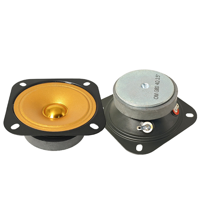 2.5inch Square-shaped Silk Film Gold Tweeter Speaker 70mm Diameter 64mm Mounting Hole 4 Ohms 10W High-fidelity Audiophile-grade