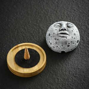 2025 nordique décoratif brûleur d'encens porte-bâton d'encens ciment lune visage forme Palo Santo titulaire - Product Image 4