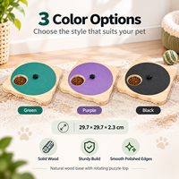 Gamelle interactive rotative en bois pour animaux de compagnie avec bol en acier inoxydable pour chats et chiens – Vente en gros