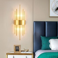 Applique murale led industrielle de luxe en métal doré, décor luxueux, pour chambre à coucher, couloir, luminaire d'intérieur, éclairage moderne