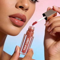 Rouge à lèvres liquide mat de haute qualité en gros, brillant à lèvres scintillant, imperméable, végétalien, biologique, marque privée, gloss doré