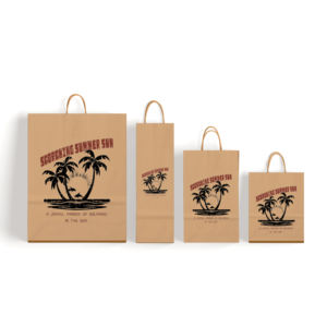 Sacs en papier kraft brun personnalisés de qualité biodégradable ZJPACK avec logo personnalisé, sacs cadeaux avec poignées - Product Image 4