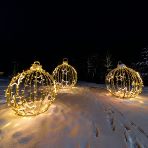 Christmas <b>Ball</b> Motif Lights 3D Sphere Frame LED for Commercial Holiday Display - Product Image 1