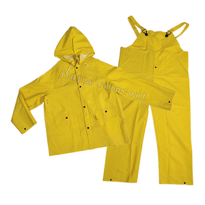 Ensemble <span class=keywords><strong>de</strong></span> pluie industriel robuste 2 ou 3 pièces en PVC et polyester, comprenant une veste <span class=keywords><strong>de</strong></span> travail <span class=keywords><strong>de</strong></span> sécurité et un pantalon à bretelles, pour femmes, hommes et adultes - Product Image 3