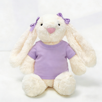 Jouets en peluche lapin lestés de haute qualité CE à longues oreilles avec nœud papillon rose bleu violet