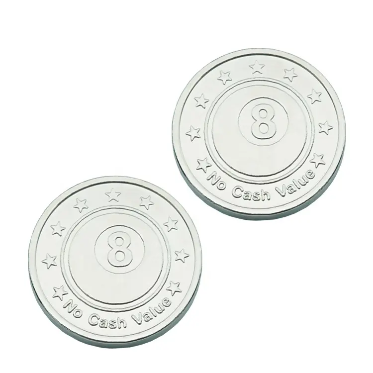 Custom Made Stainless Steel Metal Game 2.75Mm Thickness Coins Shopping Cart Trolley Silver Token