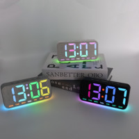 Modernes Neues Design LED RGB Multifunktionaler Digitaler Schreibtisch-Wecker Kalender 13 Farbwechsel Ambiente-Beleuchtung für Schüler und Kinder