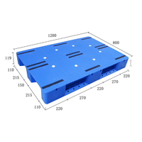 Palette robuste pour entrepôt, en HDPE, simple face, empilable, bleue ou sur mesure, palette en plastique