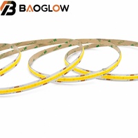 Bande LED COB électroplaquée de 8 mm et 10 mm de large, 3 fils, sans chute de tension, coupable toutes les 2,5 cm, 2700K-6500K, pour magasins de vêtements