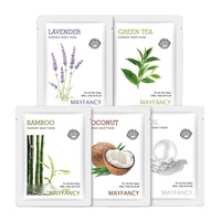 MAYFANCY Masques en tissu bio aux extraits végétaux pour le visage – Produits de beauté et soins de la peau pour femmes – Masque naturel en coton liquide pour femme
