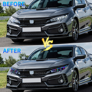 Phares LED RGB Archaic pour <span class=keywords><strong>Honda</strong></span> <span class=keywords><strong>Civic</strong></span> 10ème génération 2016-2021 Type R, 6000K avec animation séquentielle, phares avant <span class=keywords><strong>Civic</strong></span> - Product Image 3