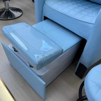 Fauteuil de pédicure bleu moderne, mobilier de salon de luxe, fauteuil de spa pour les pieds pour salon de beauté avec massage, fauteuils de pédicure, fauteuil de manucure