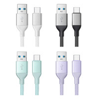 Cable USB 3.0 con Conector de Carga Rápida 3A PD 30W, 45W, 60W, Conductor de Cobre Puro, Material de Nailon, Multifunción, Transferencia de Datos