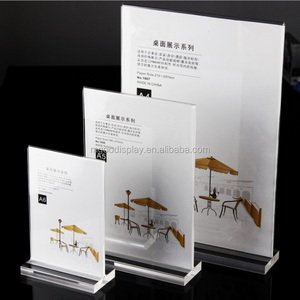 ขาตั้งเมนู A4 รูปตัว T ใส ขนาด 8.5x11 นิ้ว ที่ใส่ป้ายอะคริลิค - Product Image 4