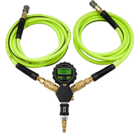 Kit de gonflage et de dégonflage de pneus à double tête pour camion/SUV/tout-terrain - Embout de gonflage rapide avec outil de noyau de valve en laiton et étui de transport
