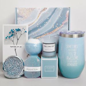 Set regalo di lusso viola presto bene con nastro per bomba da bagno saponetta con carta di fiori Set regalo da donna di San Valentino - Product Image 4