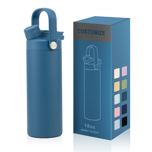 Custom Logo 18oz Dual Drinking Dust Proof Water Bottle 12H <strong>Hot</strong> 24H Cold Stainless Steel <strong>Flask</strong> for Working Out - Product Image 1