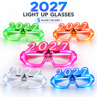 Lunettes de Nouvel An lumineuses 2027, lunettes LED pour fête, accessoires de déguisement originaux, vente en gros