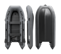 Bateau pneumatique rigide professionnel pour 4 à 6 personnes, en PVC renforcé de Kevlar, noir, adapté à la pêche, aux activités de plein air et à un usage familial