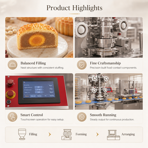 Ligne de production industrielle de machines automatiques haute performance pour la fabrication de gâteaux de lune, biscuits fourrés, gâteaux à l'ananas, et croquettes OEM&ODM - Product Image 3