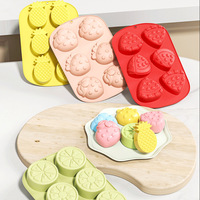 A0094 Moule à glace en silicone pour fruits, facile à démouler, formes fraise, pastèque et ananas, lavage à la main uniquement