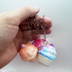 Juguete antiestrés de PU de rebote lento con forma de comida simulada, llavero, colgante de mini pastel lindo, juguetes de apretar de rebote lento para descomprimir para niñas - Product Image 6