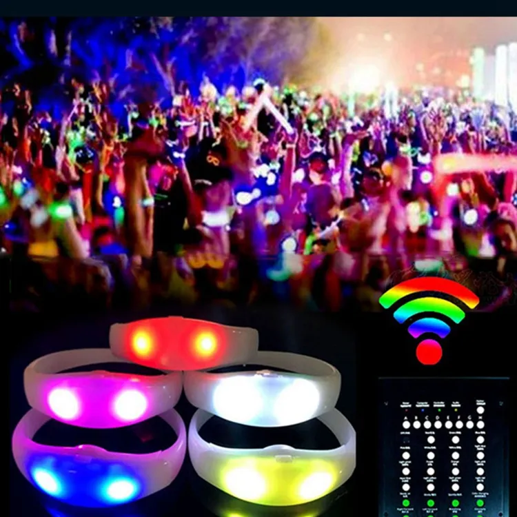 Konzert kabellos fernbedienung beleuchtetes Armband Fernbedienung Dmx Blitzlicht Veranstaltung Partyzubehör Tonaktiviertes Led-Armband