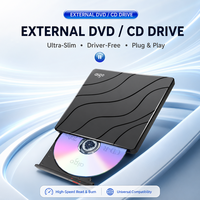 Lecteur DVD externe Aigo G90 Plug and Play USB 2.0 sans pilote, graveur de CD DVD-RW pour Windows 11 10 Mac OS Linux Ordinateur portable
