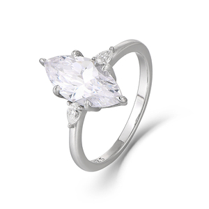 Bague Moissanite Argent 925 Bague Moissanite Minimaliste Femme Peut être Personnalisée Comme Bague de Couple - Product Image 1