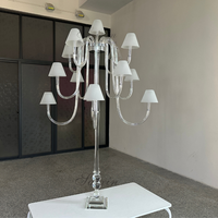 Saixin Luxe, Meilleure Vente : Centres de table de mariage, Lustre en cristal à 13 bras haut, avec abat-jour givré, pour décoration de table d'événement