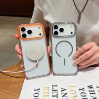 Casing Ponsel Magnetik Transparan Baru untuk iPhone 17 Air 2in1 Anti Benturan, Penutup Casing Ponsel Magnetik Transparan untuk iPhone 17 18 Pro Max