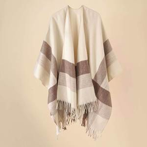 Wholesale Winter 130*150cm Oversized <b>Blanket</b> Poncho Scarf with Tassel Wool Cape Style Cloak Shawl <b>Beach</b> Poncho Womens - Product Image 5