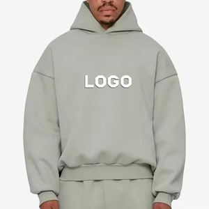 Sweat à capuche streetwear personnalisé 100% coton, haute qualité, grammage lourd 400 420 450 500 600 g/m², coupe oversize et courte pour homme - Product Image 1
