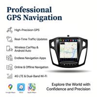 Radio para Auto con Pantalla Vertical Tesla de 9.7 Pulgadas para Ford Focus (2012-2016), con Unidad Principal Multimedia Inalámbrica Android Auto y CarPlay, GPS