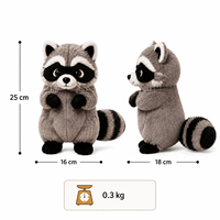Peluche de raton laveur amusante - Animal en peluche voleur astucieux, compagnon de bureau pétillant et décoration de bureau, cadeau mignon pour enfants et adultes, personnalisable