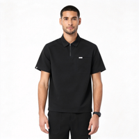 Ensemble de blouses médicales tissées à demi-zip, haut à manches courtes et pantalon cargo, uniforme médical pour hommes et femmes, tenue de travail pour hôpital et clinique