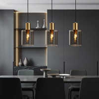 Luminaire suspendu en verre créatif nordique, lustre moderne, hauteur réglable, lampe suspendue LED à intensité variable pour bar, café, restaurant
