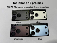 Verre trempé anti-traces de doigts ultra-fin 9H anti-chute pour la protection de l'appareil photo 18 Pro Max, armure en aluminium intégrée givrée
