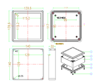 Boîtier de jonction électronique DIY en aluminium, boîtier industriel, boîtier pour haut-parleur, boîtier d'amplificateur en aluminium 140*140*30mm